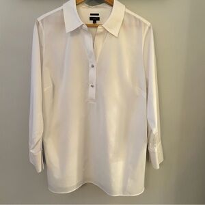 Talbots Non-Iron White Blouse with rhinestone buttons, 18WP, EUC